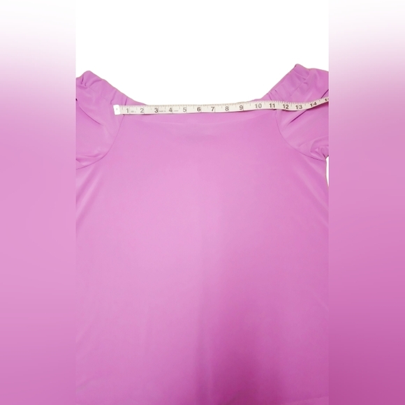 Melanie Lynne Off The Shoulder Purple Blouse Size Medium. - Picture 9 of 12